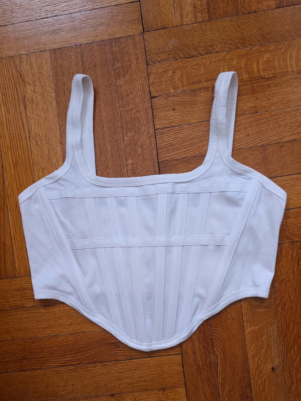 Dion Lee White Structured Corset Crop Top